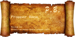 Propper Bene névjegykártya